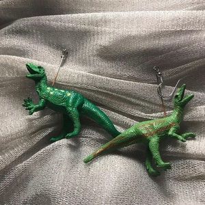 Green Dinosaur Earrings